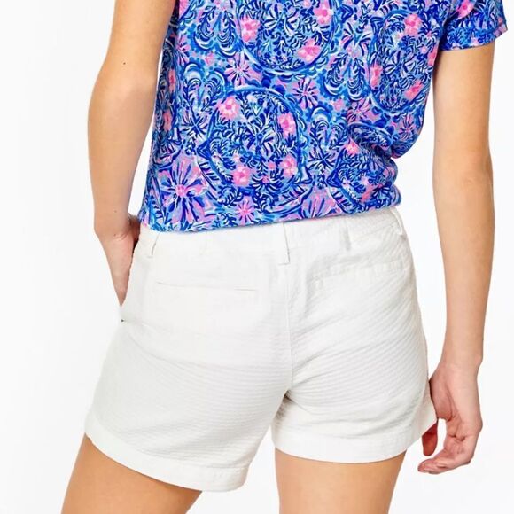 Lilly Pulitzer Callahan Jaquard 5” Shorts White Size 2 - Picture 3 of 13